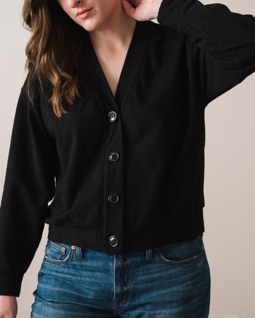 Cropped Black Marlo Sweater by True Bias | The Sewing Things Blog