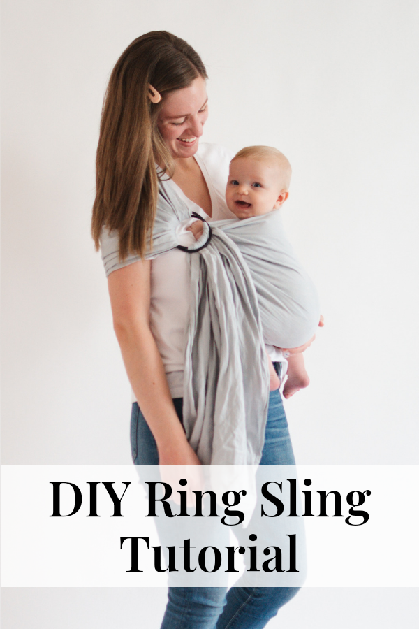 DIY Ring Sling Tutorial. Tori carrying her baby in her handmade ring sling